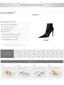 Botas de tobillo para mujer punta puntiaguda tacón alto de 4 pulgadas con cremallera tacones de aguja botines de otoño