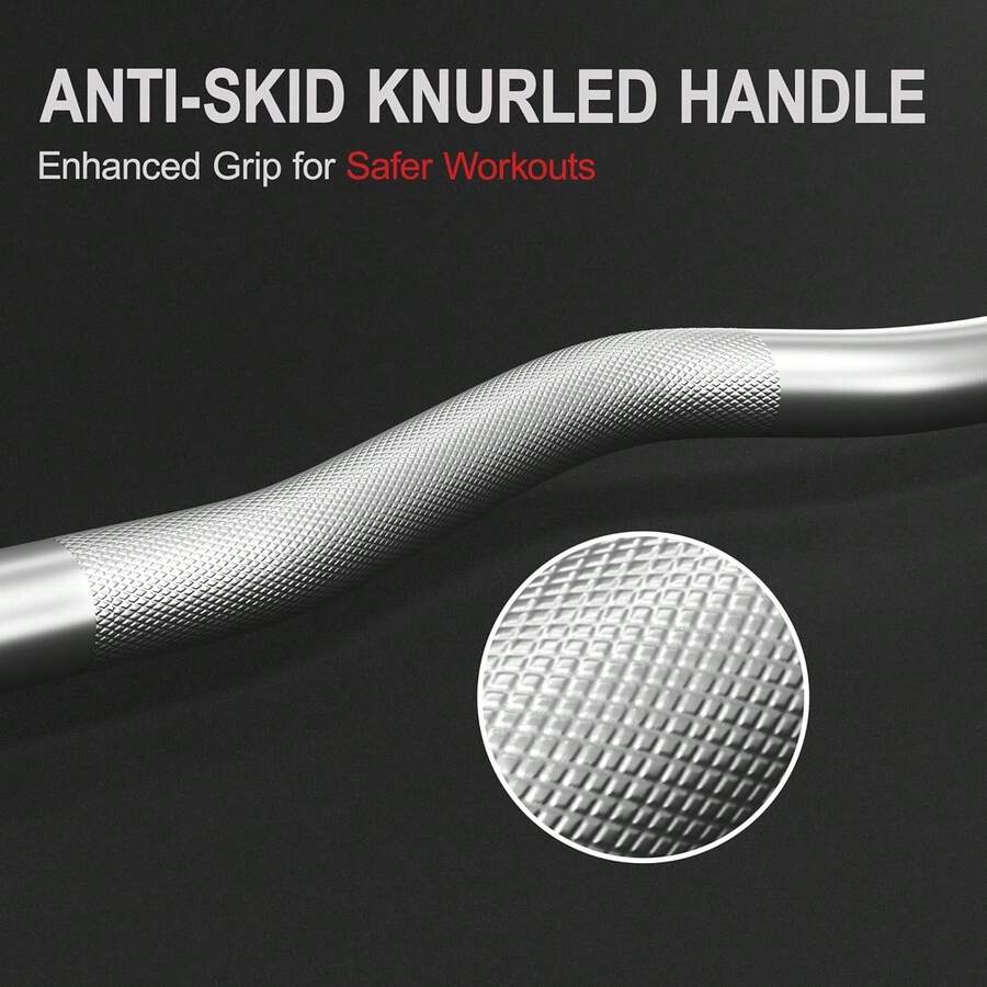 Barbell Weight Set -  Curl Bar & 6 Weights & 2  Barbell Clamps For Lifts