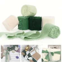 3pcs Chiffon Ribbon Set, For Party Invitation, Polyester Fabric Strips (No Feathers) - Gift Wrapping And Craft Decorative Bows - Multicolor - View 8