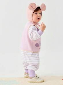 mini bala Baby Mädchen Weste und Romper Set, Zweiteiliger Baby Outfit für Jungen und Mädchen, Frühlingsneuheit