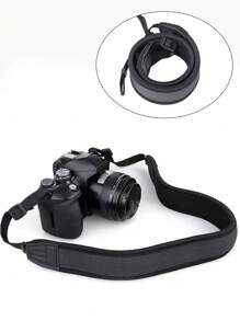 Correa de cámara DSLR, Correa para el hombro de cámara sin espejo con alta elasticidad, cómoda sin fricción en el cuello, reduce eficazmente la carga en el cuello - Negro - Ver 1