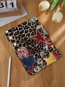 Leopard Print Patchwork Tablet Protective Case, Compatible With IPad Mini 4/Mini 5/Mini 6/Air 5th Gen (2022), Galaxy Tab A9 Plus 10.95", MatePad 10.4", With Pencil Slot/Anti-Drop/Auto Sleep/Wake Function - Multicolor - View 3