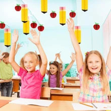 4, Paper Apple Pencil Honeycomb Pendant Ceiling Hanging Decoration, Lantern Decoration Wedding Ceremony, Fashion Ceiling Hanging Party Accessories, School Party Flower Board Decoration, Festival Party Supplies, Easy To Hang, Homemade Scene