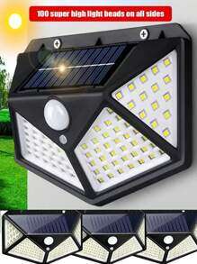 1/2/4 Peças Lâmpada Solar Multifuncional para Decoração de Jardim Externo Luz LED Solar À prova d'água Alimentada por Luz Solar com Sensor de Movimento