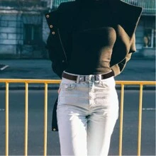 Cinturón elástico de lona simple, de moda y casual, invisible, accesorio para vestidos y chaquetas en otoño, Halloween - Multicolor - Ver 3