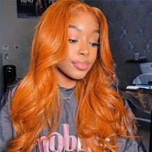34Inch 250 Density Red Body Wave 13x4 HD Lace Front Wigs Human Hair Pre Plucked With Baby Hair 12A Brazilian Remy Wavy 13x4 Lace Frontal Human Hair Wigs For Women Red Color - S350 - 查看 8