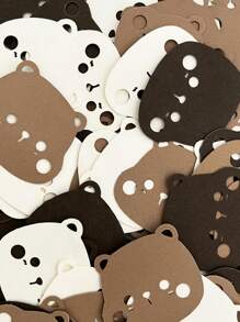 100pcs/Pack Brown Bear-Shaped Confetti, Baby Birthday Party Scatters, School Opening Party Decoration