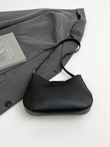 Nicho Bolsa feminina de ombro axila transversal, moda de deslocamento chique estilo coreano bolsa de sela com fecho de trava, outono/inverno