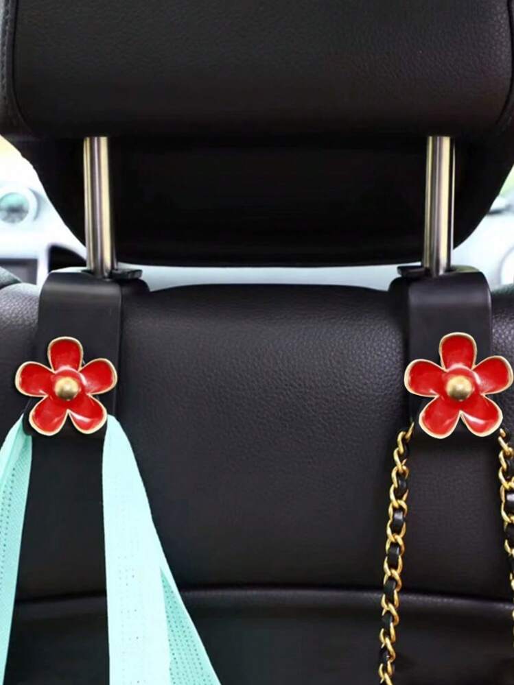 2 piezas Ganchos de flor para el coche, ganchos para respaldo de asiento de coche y almacenamiento de artículos dentro del coche (la dirección del gancho es aleatoria) - Unitalla - Añade 6