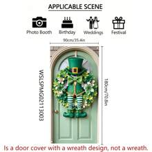 1 Pc, 2D Flat, St. Patrick's Day Doorframe, 180 Cm * 90 Cm / 70.8 In * 35.4 In, Polyester Material, St. Patrick's Day Hanging Decor, Background Banner, Suitable For Large Party Supplies And Gift Entrance, Room, Garden Wall Decoration