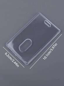 亚克力透明重型塑料卡片保护套透明徽章保护套立式办公用品学生餐交通（不含卡）卡夹钱包名片夹信用卡夹身份证夹女士女士男士卡片钱包 - 無色 - 查看 4