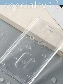 亚克力透明重型塑料卡片保护套透明徽章保护套立式办公用品学生餐交通（不含卡）卡夹钱包名片夹信用卡夹身份证夹女士女士男士卡片钱包 - 無色 - 查看 7