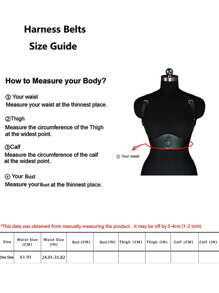 1pc Women Gothic Style PU Leather Corset Waist Belt, Fashionable Suspender Belt For Daily Outfit - Black - View 7