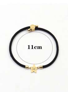 1pc Fashion Creative Copper Inset Zirconia Initial DIY Letter Bracelet Jewelry, Fashion Exquisite Can Be Adjusted At Will, 26 A-Z English Surname Initials Jewelry, Holiday Gift Jewelry, Suitable For Girls To Wear Daily