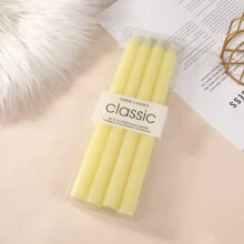 4 件/8 件 10 英寸/8 英寸马卡龙色条纹蜡烛棒和螺旋锥形蜡烛棒和经典锥形蜡烛，PVC 盒包装，多种颜色可选（红色/白色/蓝色/绿色/紫色/灰色/黄色/橙色/粉色/黑色/玫瑰红色），经典欧洲浪漫婚礼派对餐厅蜡烛 - 多色-25cm-豎紋 - 查看 14