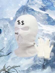 1 件男女通用刺绣拉法帽针织帽，3 孔，保暖防风头饰，适合日常使用、徒步旅行、登山、骑自行车和礼物 - 彩色 - 查看 6