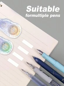 Set de 3 cintas correctoras transparentes de degradado, 90 metros en total, con diseño de corazones lindos para chicas, muy atractivas, de gran capacidad y de aplicación suave, ideales para uso estudiantil (30 metros por cinta)