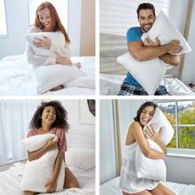 Kit With 02 Pillows Height Adjustment 50cm X 70cm With Zipper Soft Silicone Fiber 180 Threads - White - View 8