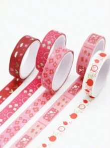 5 Rolls Colorful Washi Tape Scrapbooking Decoration Gradient Glitter Decorated Colorful Tapes - Decorated Rose - View 1