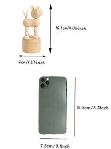 1pc Wooden Animal Miniature Desktop Decor, Customizable Name Engraving & Logo, Dancing Wooden Ornament Suitable For Holidays, Birthdays, Valentine's Day Gifts Graduation