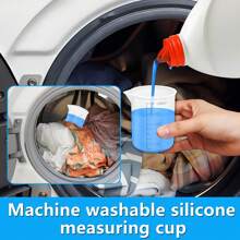 柔性洗衣粉杯，硅胶洗衣粉量杯，可洗洗衣量杯，适用于液体洗涤剂，可重复使用柔性硅胶量杯