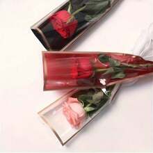 50 Sheets, Transparent Single Bouquet Packaging Bag, Multiple Rose Waterproof Packaging Bags, Flower Arrangement, Valentine's Day Mother's Day Birthday Christmas And New Year Gift Flower Packaging Bag - Multicolor - View 6