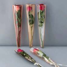 50 Sheets, Transparent Single Bouquet Packaging Bag, Multiple Rose Waterproof Packaging Bags, Flower Arrangement, Valentine's Day Mother's Day Birthday Christmas And New Year Gift Flower Packaging Bag - Multicolor - View 10