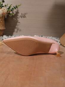 Women's Pointed Toe Flat Casual Shoes, Versatile Low Heels, Minimalist Design, Suitable For All Seasons - Pink - View 6