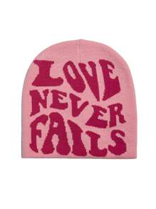 Gothic Letter Jacquard Y2K Beanie Hat, Hiphop Color Block Knit Cap, Elastic Skull Breathable Visorless Cap, Unisex Street Casual Acrylic Jacquard Y2K Fashion Knit Hat, All Seasons - A - View 11