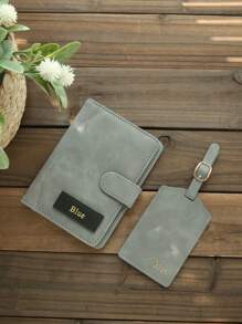 Takeoak 2 PEÇAS Pacote de Presente Porta-passaporte Personalizado com Etiqueta de Bagagem Conjunto Personalizado Caixa de Presente de Viagem Monograma Dourado Camurça Conjunto de Capa de Passaporte de Couro Fosco Personalizado Etiquetas de Bagagem Acessórios de Viagem Personalizada Presente de Viagem Elegante Caixa de Presente Personalizada Presente de Natal e Férias para Família, Amigos, Material Escolar, Volta às Aulas, para Escritório, para Escola, para Sala de Aula, para Presentes de Professor, para Universidade, para Colega, para Quartos Universitários, para Professor, para Meninos e Meninas, para Adolescentes, Estudantes do Ensino Médio, Estudantes do Ensino Fundamental, Estudantes do Ensino Médio, Estudantes Universitários, Calouro, Segundo Ano, Estudantes de Baixo Nível