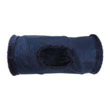 Túnel plegable de gamuza de invierno para gatos, para cachorros, conejos y gatitos, túnel oculto, juguete de cama interactivo en 2 maneras, 3 maneras, Cro - Túnel corto azul - Ver 10