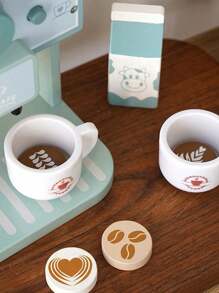 Máy pha cà phê mô phỏng Guojiajia, Quà tặng sinh nhật cho bé, Đồ chơi giải đố giáo dục trẻ nhỏ, Đồ dùng nhà bếp Guojiajia cho trẻ em, Đồ gia dụng nhỏ, Đồ chơi, Đồ chơi gỗ mô phỏng mẫu giáo - Màu xanh nhạt - Xem 4