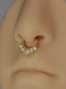 1 PIEZA Aros pequeños con baño de oro de 18K, cristal y estilo punk para mujer y hombre, para cartílago, hélix, trago, aro de nariz, septo, piercing y joyería corporal