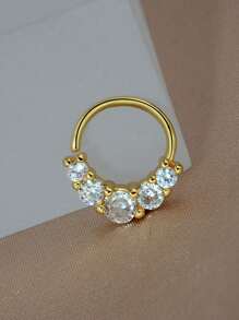 1 PIEZA Aros pequeños con baño de oro de 18K, cristal y estilo punk para mujer y hombre, para cartílago, hélix, trago, aro de nariz, septo, piercing y joyería corporal