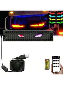 (1 PACK )Windshield Eyes Animated LED For Truck, Devil's Eye LED Soft Screen, Colorful Eye Lamp Soft Screen For Truck Windows, Blumi Light Devil Eyes Light For Cars, Semi Truck Windshield LED Eyes(Four Sizes) - 3.6*14.7英寸 - 查看 10