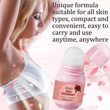 Xioimy 50ml Rose Deodorant Roll-On, 72 Hour Freshness Against Body Odor, Long-Lasting Floral Scent, Moisturizing Care For Skin, Suitable For Dates & Travel
