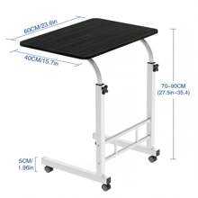 Ajustable Mesas Laterales Escritorio Mesa Auxiliar Mesa Para Jardín Soporte Para Laptop Pupitres Mesa Para Laptop Con Ruedas Y De Altura Ajustable - Negro - Ver 4