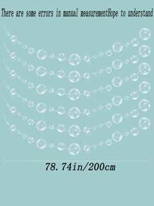 6.56英尺/200厘米 - 水下主题派对装饰 白色泡泡花环 生日派对 水下主题悬挂摇摆沙滩横幅 水下背景 海洋派对用品 - 家居装饰 - 情人节装饰 - 無色 - 查看 2