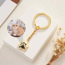 Customized Dog Paw Projection Photo Keychain - Pet Memorial Gifts For Women And Men - Projection Pendant - View 12