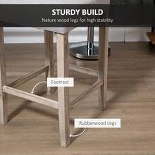 Taburetes de bar modernos, taburetes de bar tapizados con mechones, sillas de pub con respaldo, patas de madera de caucho para cocina, comedor, juego de 2, gris