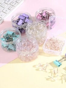 20个/盒马卡龙色活页夹，19毫米不锈钢回形针，办公用品零食袋密封夹，返校，学校用品 - 彩色 - 查看 2