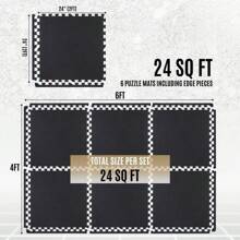 Foam Floor Tiles With Black Carpet Top, 24 Inch X 24 Inch Carpet Surface Puzzle Mats, Interlocking Foam Carpet Texture Mats