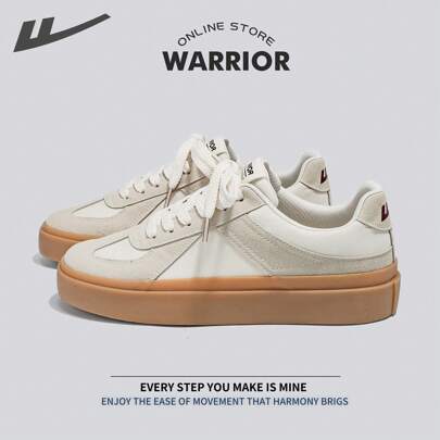 WARRIOR 勇士男式滑板鞋春夏轻便舒适透气简约风格休闲时尚运动鞋全年适用耐磨全天穿着训练运动鞋跑鞋小白鞋