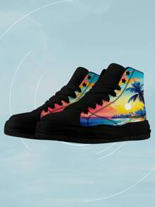 1 Paar maßgefertigte High-Top Sportschuhe, personalisierte Bild-Sneakers, maßgefertigte Sneakers mit dicker Sohle, personalisierte High-Top Stoffschuhe, Foto-Sneakers, maßgeschneiderte Sneakers für Frauen und Männer, Geschenke für Trauzeugen, Jahrestage, Valentinstag, Geburtstage, Hochzeiten, Geschenke für beste Freunde, ideal für Mutter/Vater/sie/ihn/Freundin/Freund/Ehefrau/Ehemann/Freund.