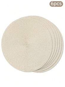 6 Pieces Of 15 Inch PP Woven Round Table Mats, Non Slip Insulated Washable Table Mats. Suitable For Home Dining Table Decoration, Parties, And Events,Household,Event & Party Supplies,Birthday,Ballon Christmas, Room Wall Decorations,Christmas Decorations,Ornaments, Gifts,Wreaths, Thanksgiving,Home Decor,Birthday Decarations,New Year Gifts,Valentine's Day Gifts - Multicolor - View 13
