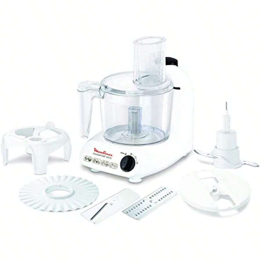 Moulinex Master Chef FP211110 Multifunctional Food Processor 500 W Power 2 Speeds + Pulse Function Grating Slicing Chopping Emulsifying Mixing - White1 - View 1