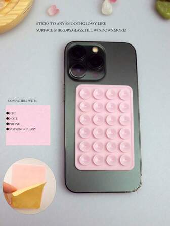 1pc Silicone Suction Cup Square Phone Case With 24pcs Silicone Suction Cups On Back Card Holder Card Holder Wallet Business Card Holder Credit Card Holder Card Holder Women For Women For Men