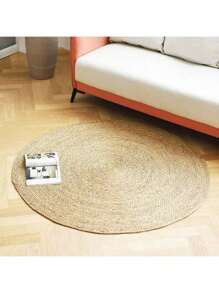 1 pièce Tapis de sol rond en polyester tissé à la main, lavable, convient pour la cuisine, la maison, les mariages, les fêtes et la décoration de la ferme