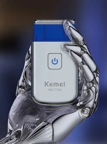 Kemei KM-T100 男士电动便携式剃须刀 USB 充电往复式剃须刀强力单刀片剃须机胡须去除器旅行剃须刀男士礼物 - 灰色 - 查看 4