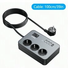 LIPWEL LIPWEL 1Pc 7 In 1 Power Supply Power Outlet Socket, 1M, 1.8M, 3M, 5M, Power Strip With 4 USB Charging Ports, Wall Mounting Power Strip (16A, 3680W) With Switch And Power Indicator Light, Multiple Plug USB Socket For Smartphone Laptop Home, Office Usage, White Black,Multi Functional Power Socket